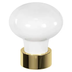 GoodHome Bouton de meuble Porcelaine Vras or Ø2.9cm x l.2.9cm x h. 2.9cm x p.3.2cm* Bouton De Meuble
