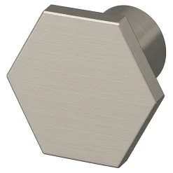 Clearance GoodHome Bouton de meuble Keri effet nickel Ø2.4cm x H.2.1cm