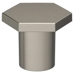 Clearance GoodHome Bouton de meuble Keri effet nickel Ø2.4cm x H.2.1cm