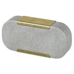 Online GoodHome Bouton de meuble ovale Rubian gris 5.3cm x h.2.6cm x p.2.3cm
