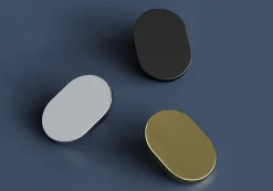 New GoodHome Bouton de meuble ovale Minzh gris ⌀.35mm x L.25mm