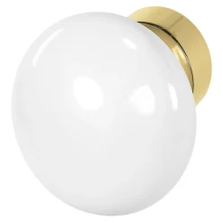 GoodHome Bouton de meuble Porcelaine Vras blanc Ø2.4 x l.24 mm x h. 2.4 cm* Bouton De Meuble
