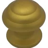 Best Hardwarexchange Bouton tirant de porte fixe D60 mm en aluminium Or satiné - breveté - lot de 6 boutons