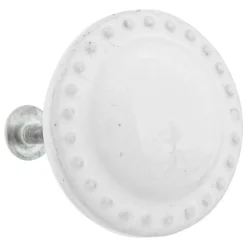 Discount Atmosphera Créateur D'Intérieur Boutons de meuble x2 Barbara en céramique & métal D4cm blanc - Atmosphera