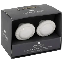 Discount Atmosphera Créateur D'Intérieur Boutons de meuble x2 Barbara en céramique & métal D4cm blanc - Atmosphera