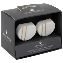 Atmosphera Créateur D'Intérieur Boutons de meuble x2 Maeva en marbre & laiton D4cm blanc - Atmosphera* Bouton De Meuble
