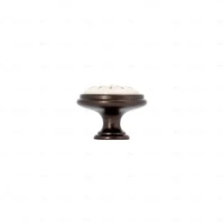 Hardwarexchange Boutons pour meubles en zamac et Porcelaine Diamètre 35 Brun alu* Bouton De Meuble