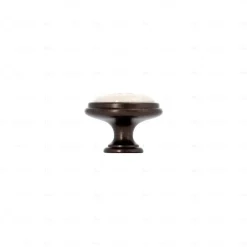 Hardwarexchange Boutons pour meubles en zamac et Porcelaine Diamètre 35 Brun alu* Bouton De Meuble