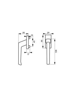 Discount Thirard Béquille pour fenêtre, carré 7mm, avec vis de pose, blanc