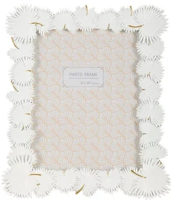 Hot Mauro Ferretti Cadre en résine blanche avec des feuilles 28,5x1,7x33 cm
