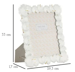 Hot Mauro Ferretti Cadre en résine blanche avec des feuilles 28,5x1,7x33 cm