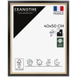 New Ceanothe Cadre photo actual bois noir 40x50 cm Fabriqué en France