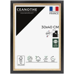 New Ceanothe Cadre photo actual bois noir 30x40 cm Fabriqué en France