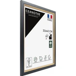 New Ceanothe Cadre photo actual bois noir 30x40 cm Fabriqué en France