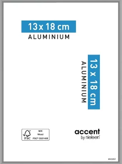 Best Nielsen Cadre photo aluminium argent mat Accent l.13 x H.18 cm