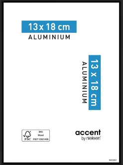 Best Nielsen Cadre photo aluminium noir Accent l.13 x H.18 cm