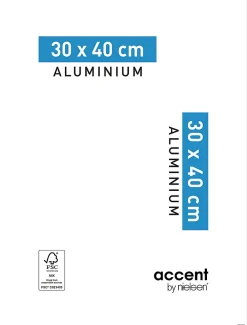New Nielsen Cadre photo aluminium noir Accent l.30 x H.40 cm