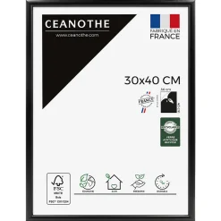 Ceanothe Cadre photo essentiel exposition noir 30x40 cm Fabriqué en France* Cadre 30 X 40 Cm - A3|Cadre