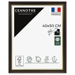 Ceanothe Cadre photo luna ébène doré 40x50 cm Fabriqué en France* Cadre 40 X 50 Cm