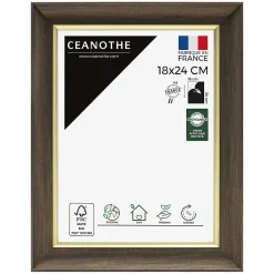 Ceanothe Cadre photo luna ébène doré 18x24 cm Fabriqué en France* Cadre 18 X 24 Cm