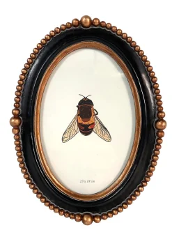 Clearance Emdedesign Cadre photo ovale perles noir et doré l.13 x H.18 cm Emde