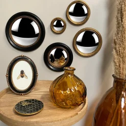 Clearance Emdedesign Cadre photo ovale perles noir et doré l.13 x H.18 cm Emde