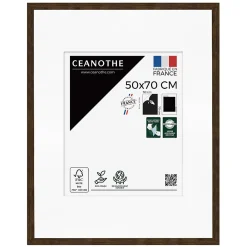 Ceanothe Cadre photo wild ébène 50x70 cm avec passe-partout 30x40 cm Fabriqué en France* Cadre 50 X 70 Cm