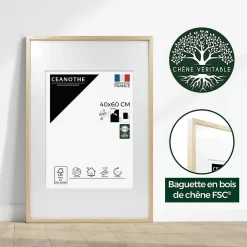 Clearance Ceanothe Cadre photo 40x60 cm chêne alba avec passe-partout 30x40 cm Fabriqué en France