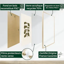 Clearance Ceanothe Cadre photo 40x60 cm chêne alba avec passe-partout 30x40 cm Fabriqué en France