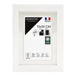 Ceanothe Cadre photo 13x18 cm milan blanc avec passe-partout 10x15 cm Fabriqué en France* Cadre 13 X 18 Cm