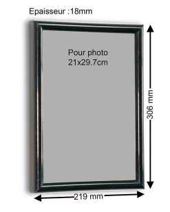 Cadre plastique gallery Ariane Home noir l.21 x H.29cm* Cadre 21 X 29,7 Cm - A4