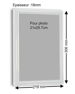 Cadre plastique gallery Ariane Home blanc l.21 x H.29cm* Cadre 21 X 29,7 Cm - A4|Cadre