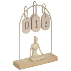Atmosphera Créateur D'Intérieur Calendrier métal Yogi H.28,5cm assorti- Beige- Atmosphera* Statue Décorative