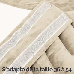 Vivezen Ceinture lombaire chauffante avec bandes auto-agrippantes réglable taille 36 à 54 - Beige -* Bouillotte