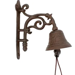 La Grande Prairie Cloche carillon en fonte 20x10x18cm* Poignée De Porte Extérieure|Heurtoir