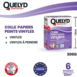 Quelyd Colle en poudre - adaptée pour tout papiers peints vinyles - surface de couverture 32 m² - 30601637* Colle Papier Peint