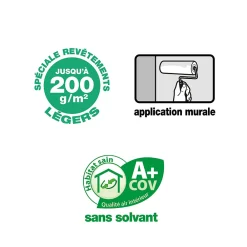 Bostik Colle pour revêtements lisses de rénovations légers (jusqu'à 200g/m²) Quelyd pâte 10kg* Colle Papier Peint