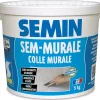 Semin Colle pour Toiles de Verre et Revêtements Muraux Légers Sem Murale, Prêt à l'Emploi, Seau 5 kg* Colle Papier Peint