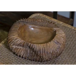 Mauro Ferretti Coupe en teck Garit 32x32x11 cm - Type: Décoration à poser* Statue Décorative