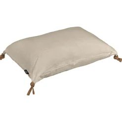 Meubletmoi Coussin 40 x 60 cm en lin lavé sable avec 4 nouettes en jute - LUISA