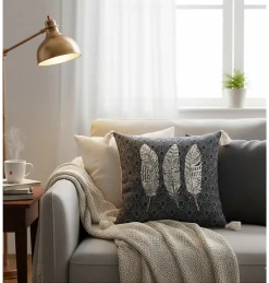 New Eden Coussin a pompons Eternity design et moderne