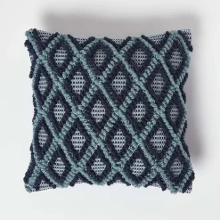 Discount Homescapes Coussin bleu marine et turquoise tula, 45 x 45 cm -