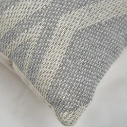 Meubletmoi Coussin carré 40 x 40 cm coton brodé grands losanges gris - BEAM* Coussin Pour Canapé