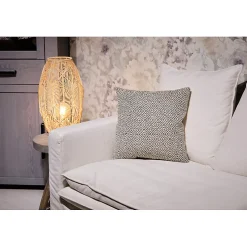 Meubletmoi Coussin carré 40 x 40 cm coton brodé avec motifs losanges noirs - EMBER* Coussin Pour Canapé