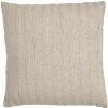 Sale Meubletmoi Coussin carré 40 x 40 cm en coton brodé en lignes beige - TWINKLE