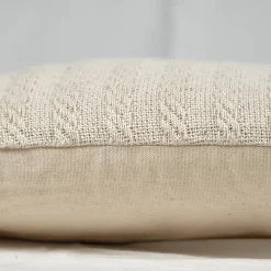 Sale Meubletmoi Coussin carré 40 x 40 cm en coton brodé en lignes beige - TWINKLE