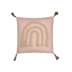 Online J-Line Coussin carré arc-en-ciel en polyester rose 40x40cm