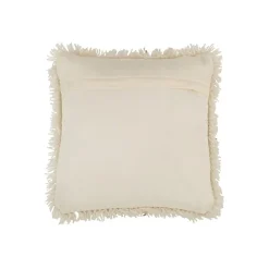 New J-Line Coussin carré en coton blanc et doré 47x47cm