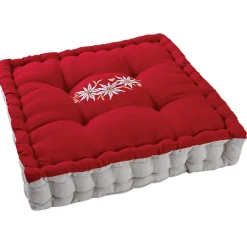 Best Aubry Gaspard Coussin carré en coton et lin Edelweiss