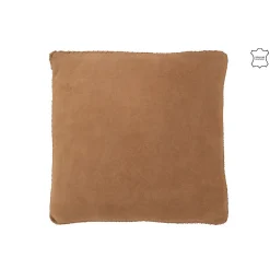 Best J-Line Coussin carré en cuir marron 45x45x7 cm